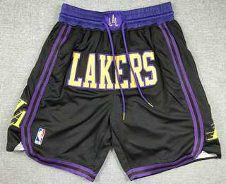 Mens Los Angeles Lakers Black 2023 City Icon Swingman Shorts->nba shorts->NBA Jersey